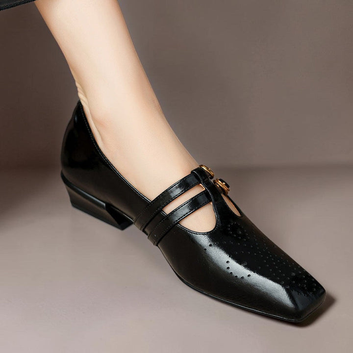 Chloé | Élégante Mary Jane en cuir avec doubles brides