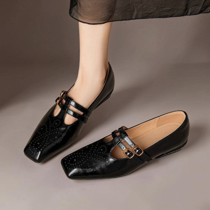 Chloé | Élégante Mary Jane en cuir avec doubles brides
