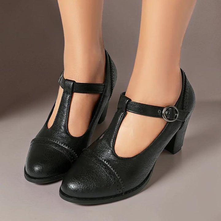 Camille | Chaussure élégante avec bride en T et talon bloc