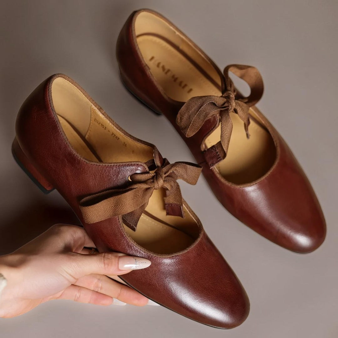 Alix | Ballerines souples en cuir avec nœud