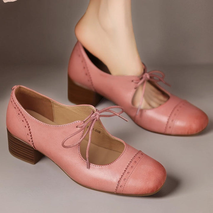 Juliette | Élégante chaussure à lacets en cuir ajouré