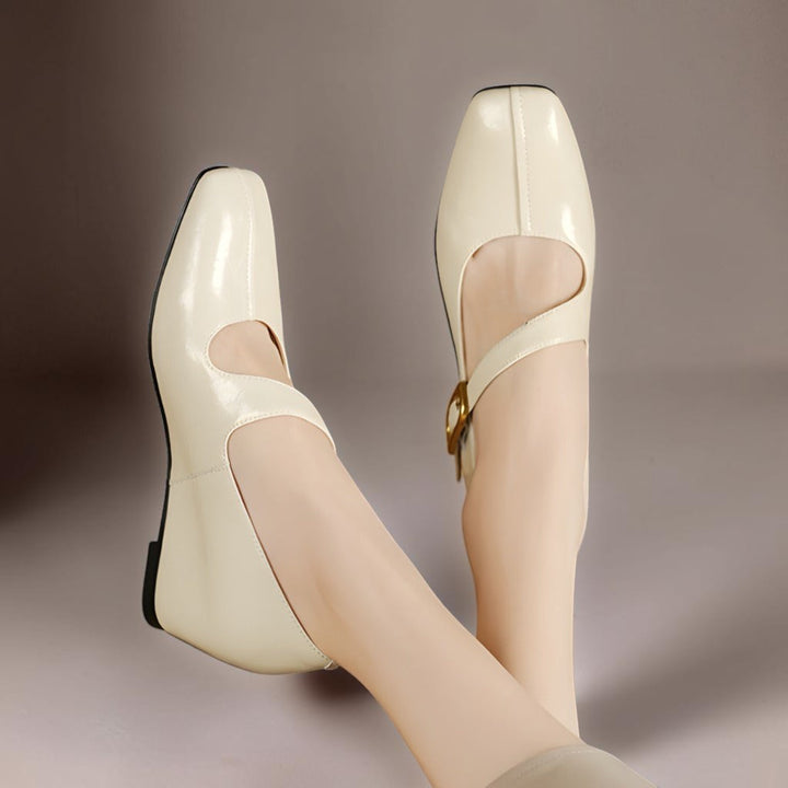 Alix | Chaussures Mary Jane en cuir véritable avec bout carré