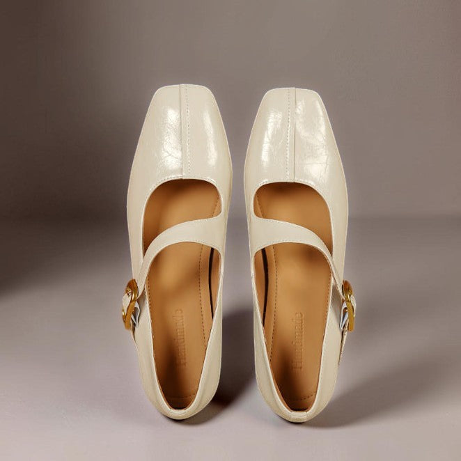Alix | Chaussures Mary Jane en cuir véritable avec bout carré