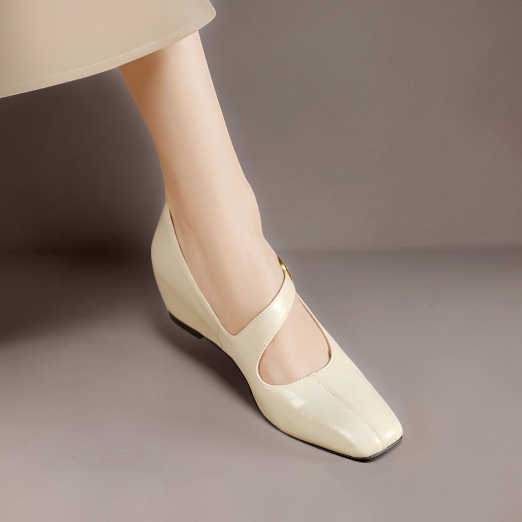 Alix | Chaussures Mary Jane en cuir véritable avec bout carré