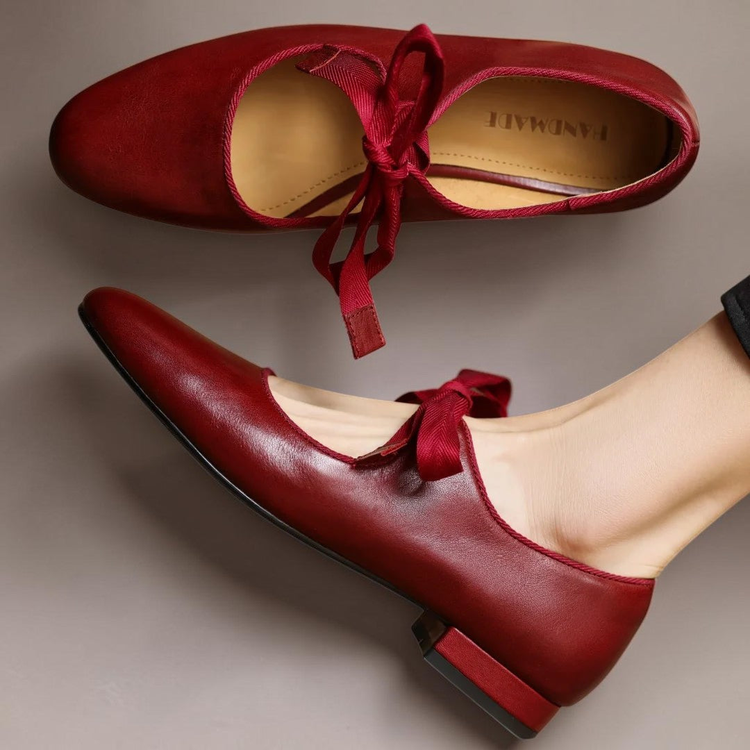 Alix | Ballerines souples en cuir avec nœud