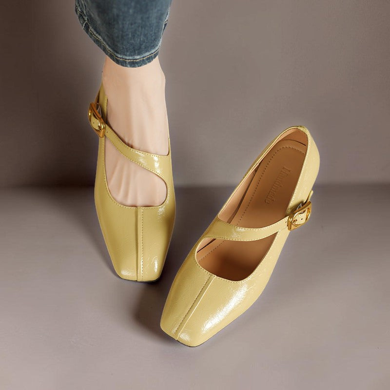 Alix | Chaussures Mary Jane en cuir véritable avec bout carré