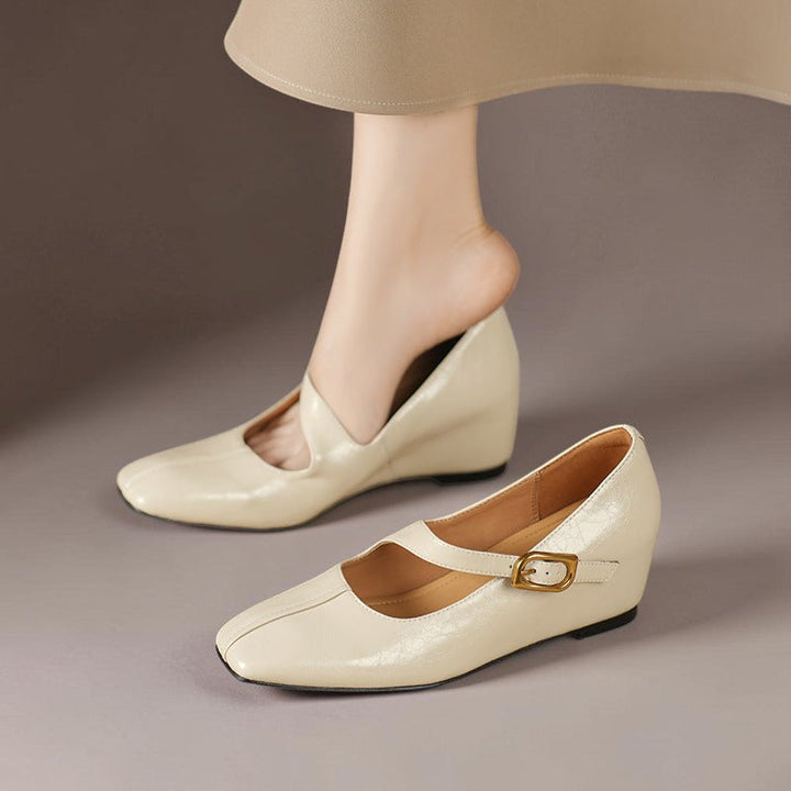 Alix | Chaussures Mary Jane en cuir véritable avec bout carré