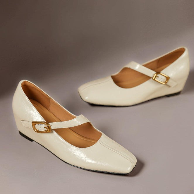 Alix | Chaussures Mary Jane en cuir véritable avec bout carré
