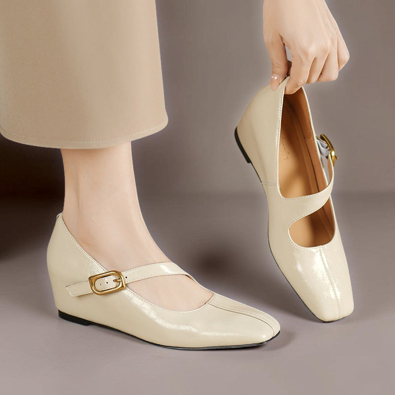 Alix | Chaussures Mary Jane en cuir véritable avec bout carré