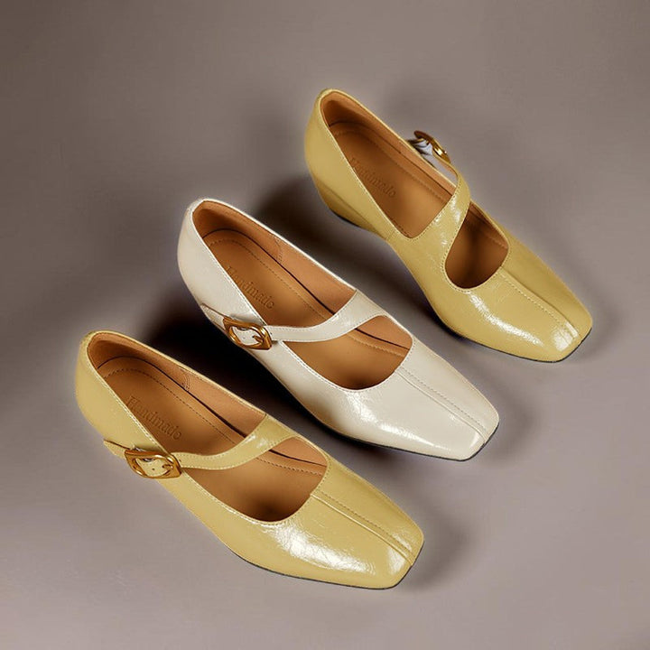 Alix | Chaussures Mary Jane en cuir véritable avec bout carré
