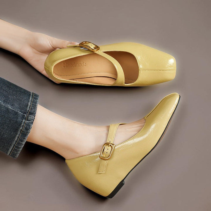 Alix | Chaussures Mary Jane en cuir véritable avec bout carré