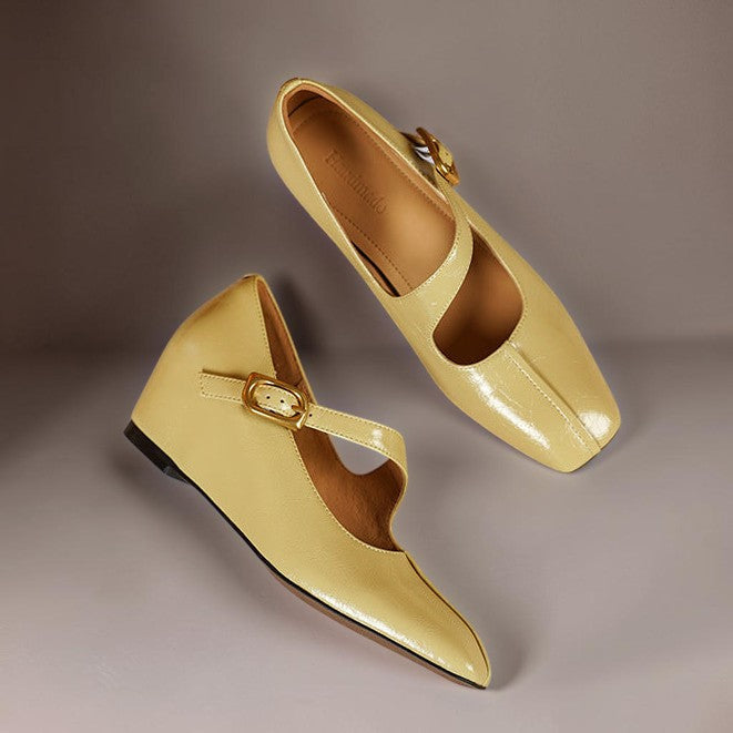 Alix | Chaussures Mary Jane en cuir véritable avec bout carré
