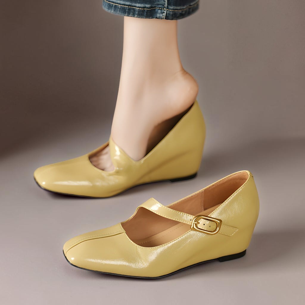 Alix | Chaussures Mary Jane en cuir véritable avec bout carré