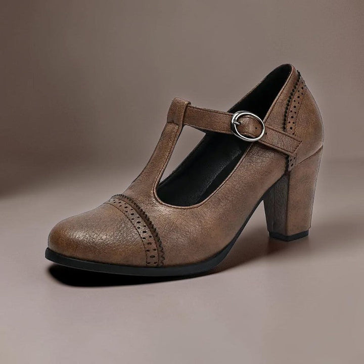 Camille | Chaussure élégante avec bride en T et talon bloc